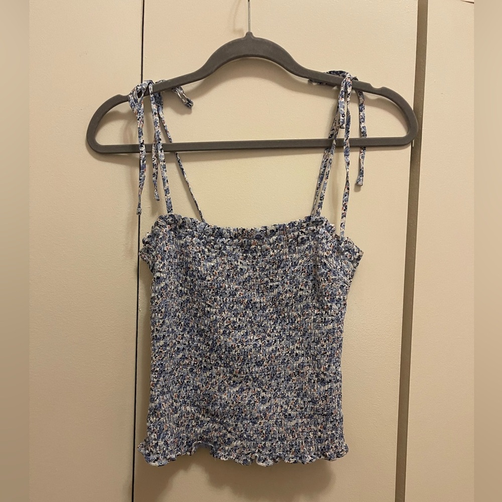 Abercrombie & Fitch Ruched Floral Tank Top — EUC